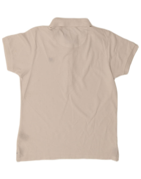 Crew Clothing Womens Polo Shirt UK 14 Medium  White Cotton