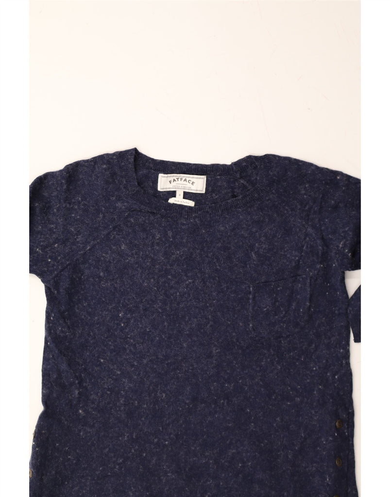FAT FACE Womens 3/4 Sleeve Boat Neck Jumper Sweater UK 8 Small Navy Blue Vintage Fat Face and Second-Hand Fat Face from Messina Hembry 