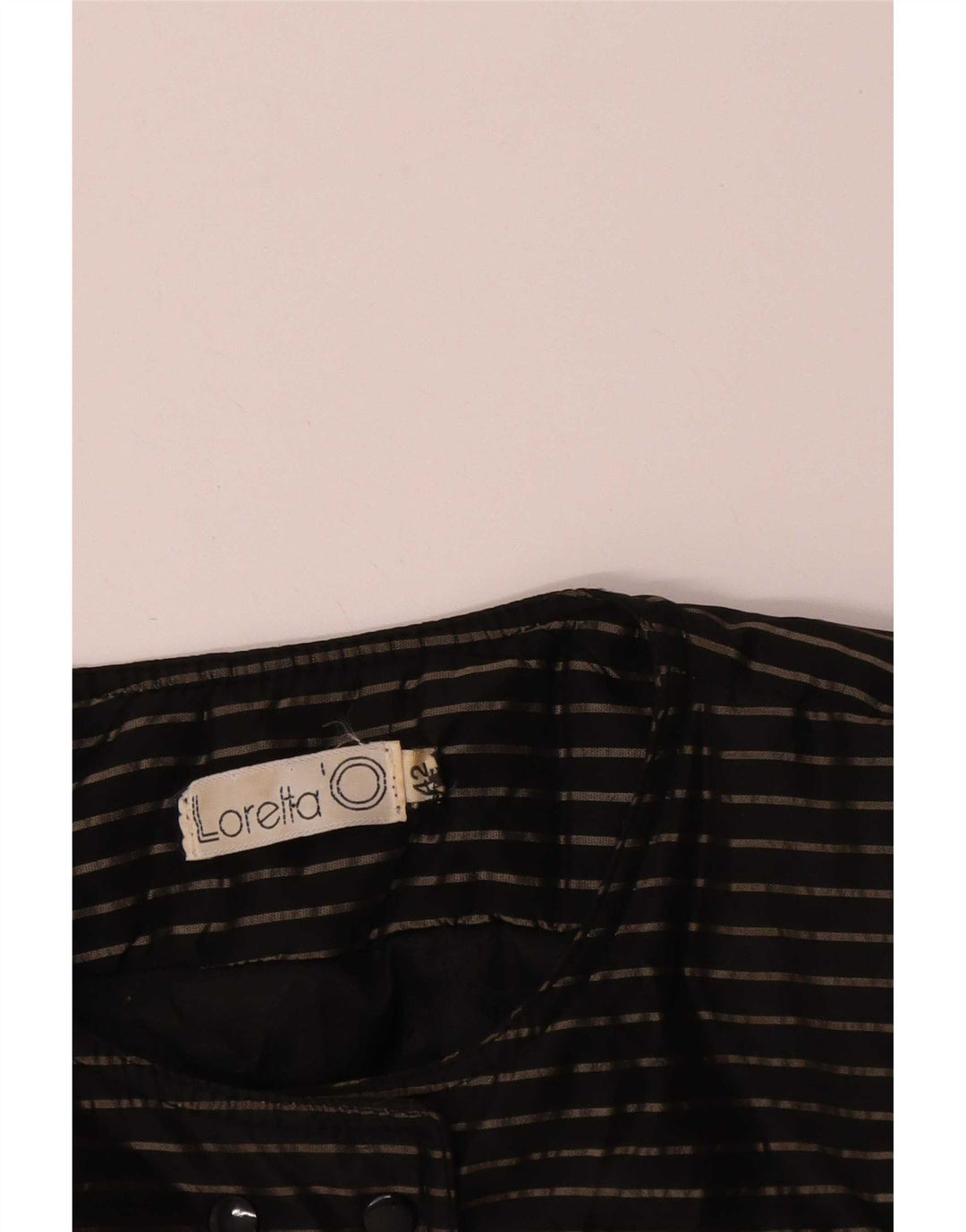 Loretta'O Womens Double Breasted Bolero Jacket IT 42 Medium Black Striped