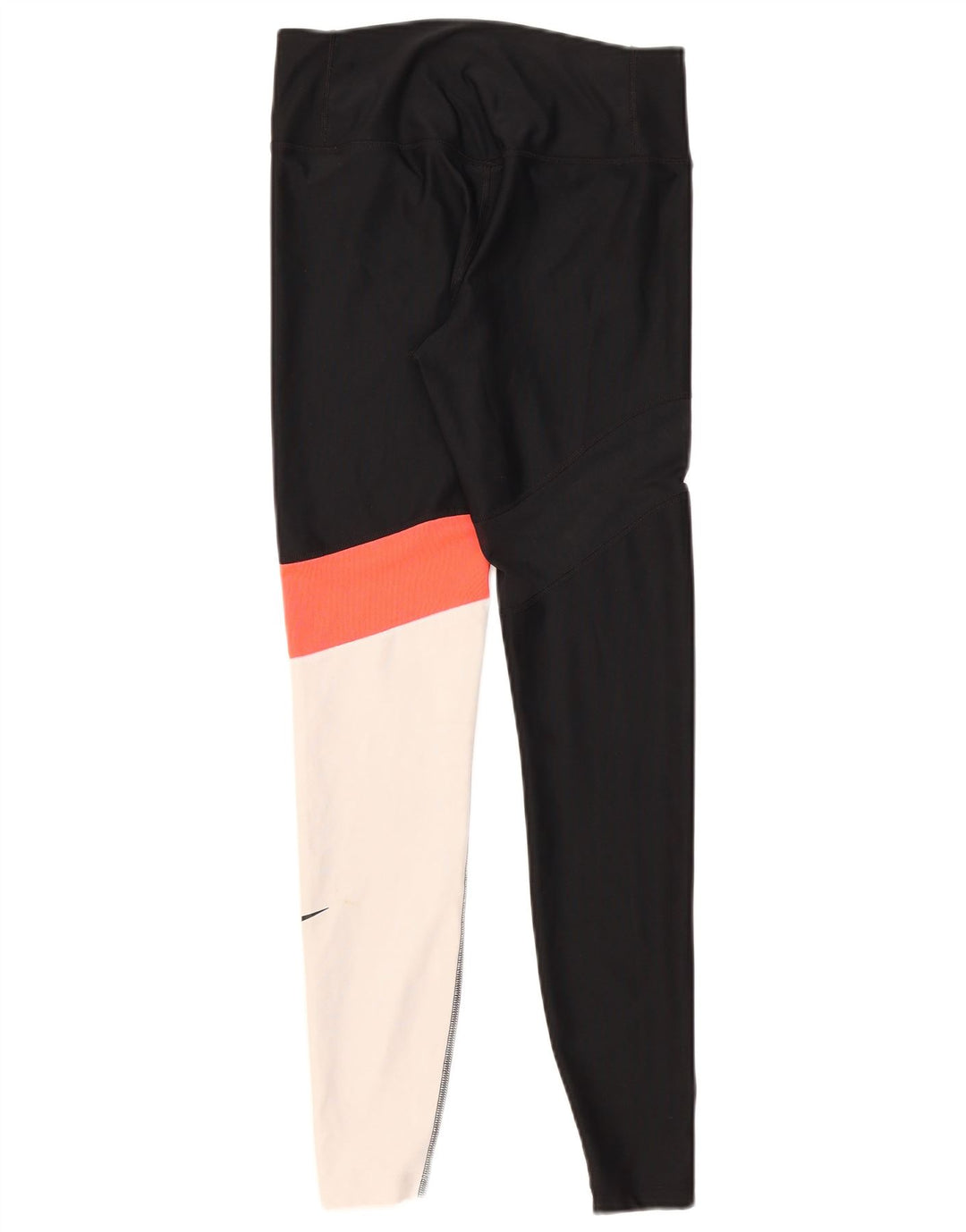 Nike Womens Dri Fit Leggings UK 10 Small Black Colourblock Polyester