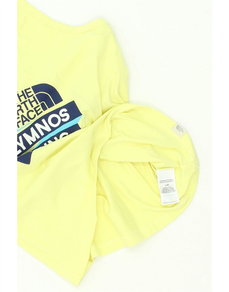 THE NORTH FACE Girls Graphic Halter Top 7-8 Years Large  Yellow Cotton Vintage The North Face and Second-Hand The North Face from Messina Hembry 