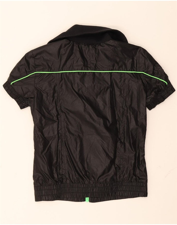 PUMA Womens Short Sleeve Tracksuit Top Jacket UK 10 Small  Black Nylon Vintage Puma and Second-Hand Puma from Messina Hembry 