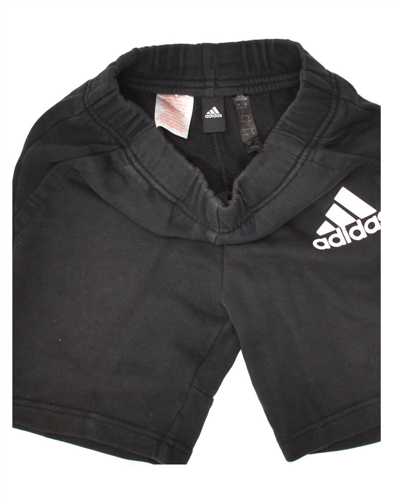 ADIDAS Boys Graphic Sport Shorts 9-10 Years Black Cotton | Vintage Adidas | Thrift | Second-Hand Adidas | Used Clothing | Messina Hembry 