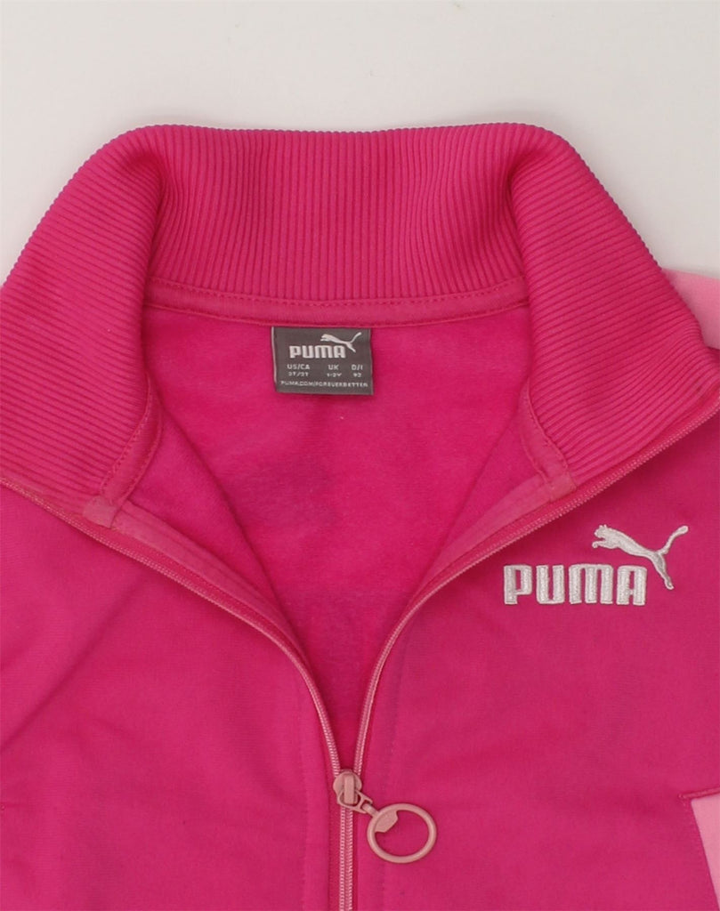 PUMA Baby Boys Graphic Tracksuit Top Jacket 18-24 Months Pink Colourblock | Vintage Puma | Thrift | Second-Hand Puma | Used Clothing | Messina Hembry 