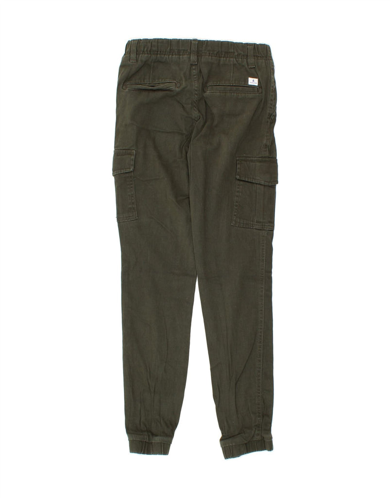 JACK & JONES Boys Joggers Cargo Trousers 11-12 Years W24 L27 Green Cotton Vintage Jack & Jones and Second-Hand Jack & Jones from Messina Hembry 