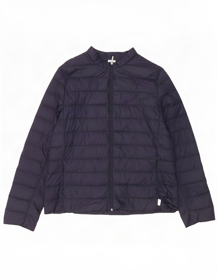 Max Mara Womens Padded Jacket UK 16 Large Navy Blue Polyamide
