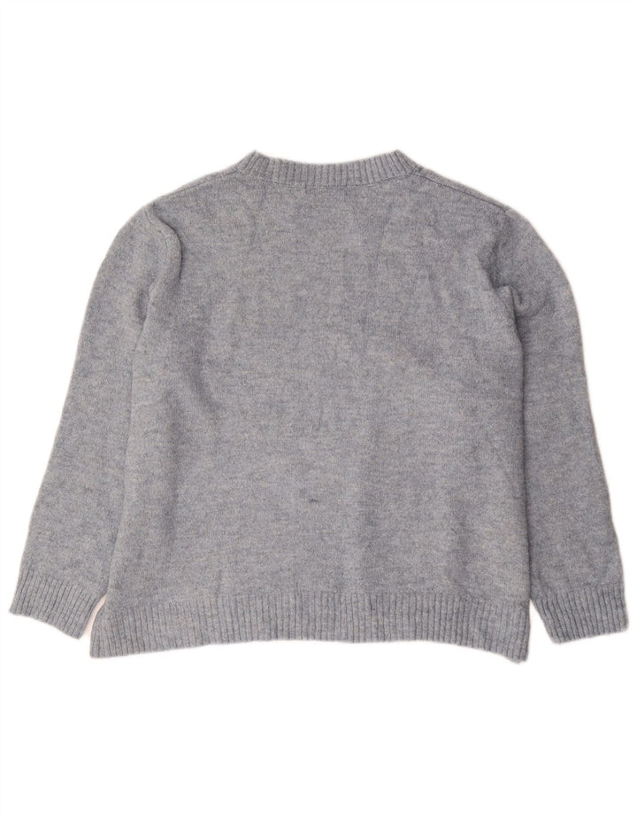 Marks & Spencer Womens Oversized Crew Neck Jumper Sweater UK 14 Medium Blue