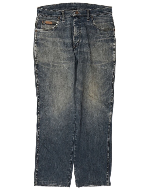 Wrangler Mens Texas Stretch Straight Jeans W33 L30 Blue Cotton
