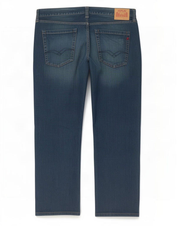 Replay Mens Straight Jeans W38 L29 Blue