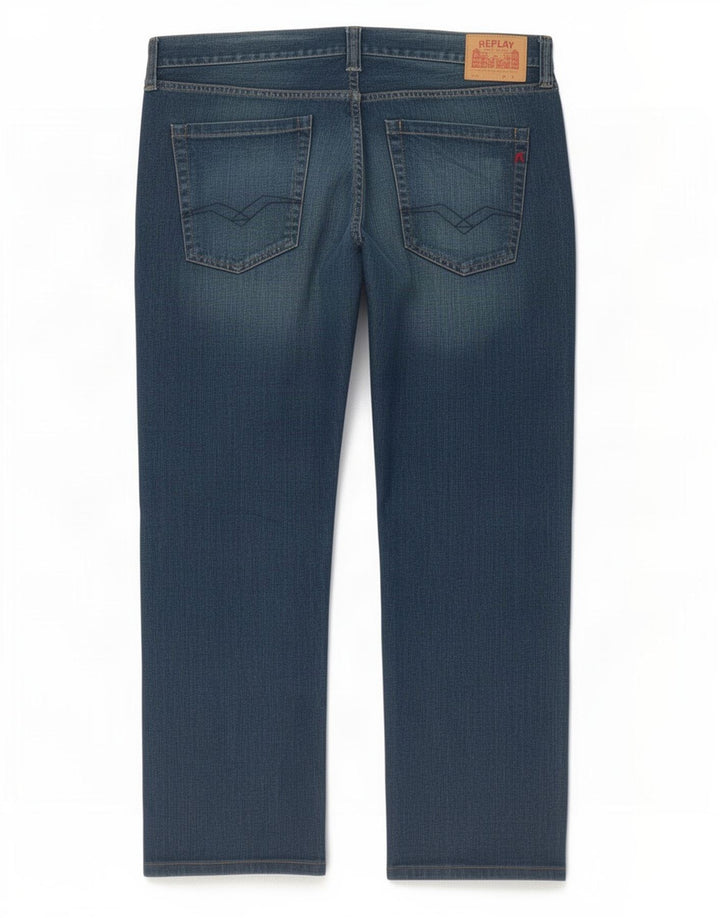 Replay Mens Straight Jeans W38 L29 Blue