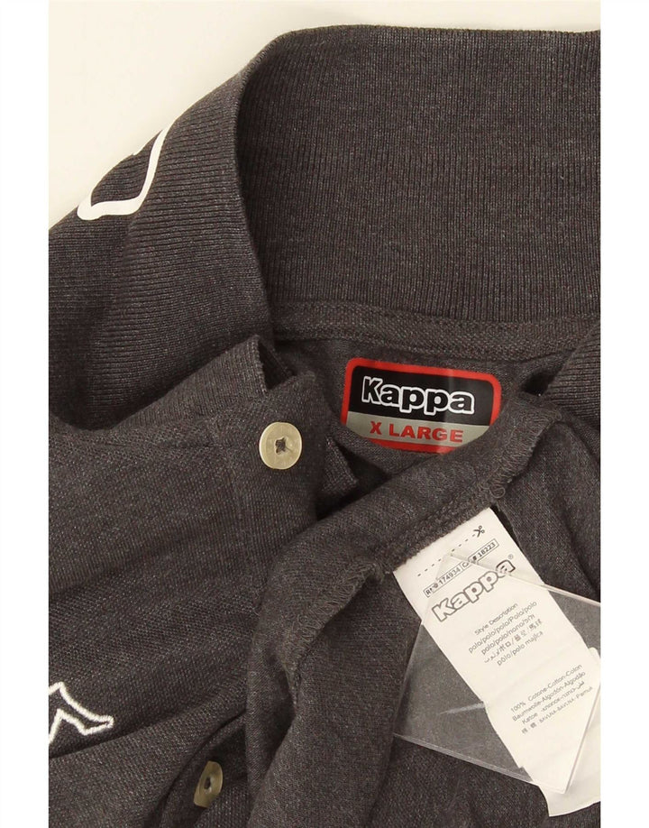 Kappa Mens Graphic Polo Shirt XL Grey Cotton