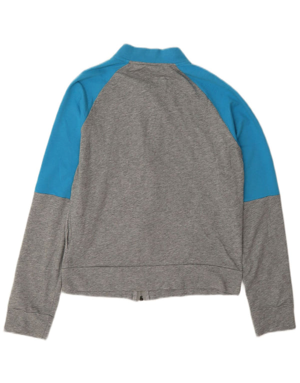 Adidas Womens Graphic Tracksuit Top Jacket UK 8/10 Small Grey Colourblock