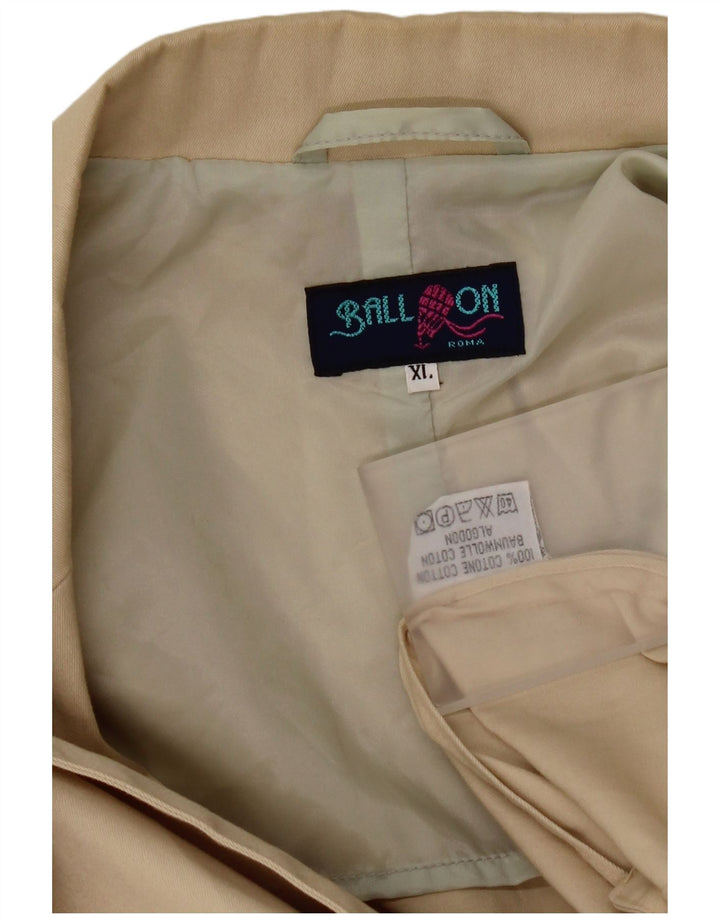 Balloon Womens 2 Button Blazer Jacket UK 18 XL Beige Cotton