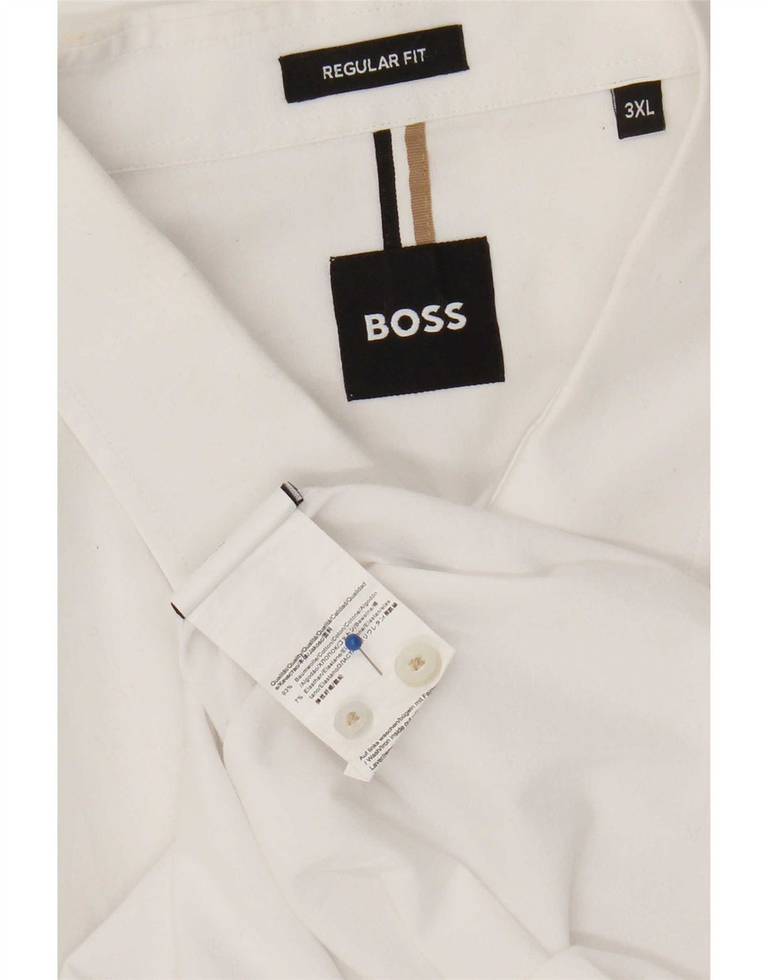 Hugo Boss Mens Regular Fit Shirt 3XL White Cotton