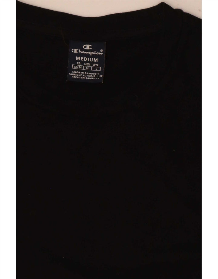 Champion Mens Graphic T-Shirt Top Medium Black Colourblock
