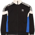 ADIDAS Boys Tracksuit Top Jacket 13-14 Years Black Colourblock Polyester