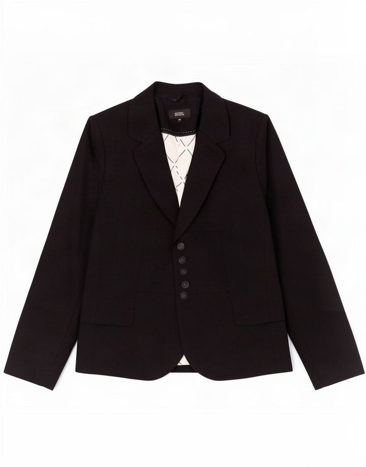 Marks & Spencer Womens 5 Button Blazer Jacket UK 18 XL Black Polyester