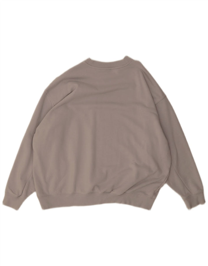 Adidas Womens Oversized Sweatshirt Jumper UK 10 Small Grey Cotton