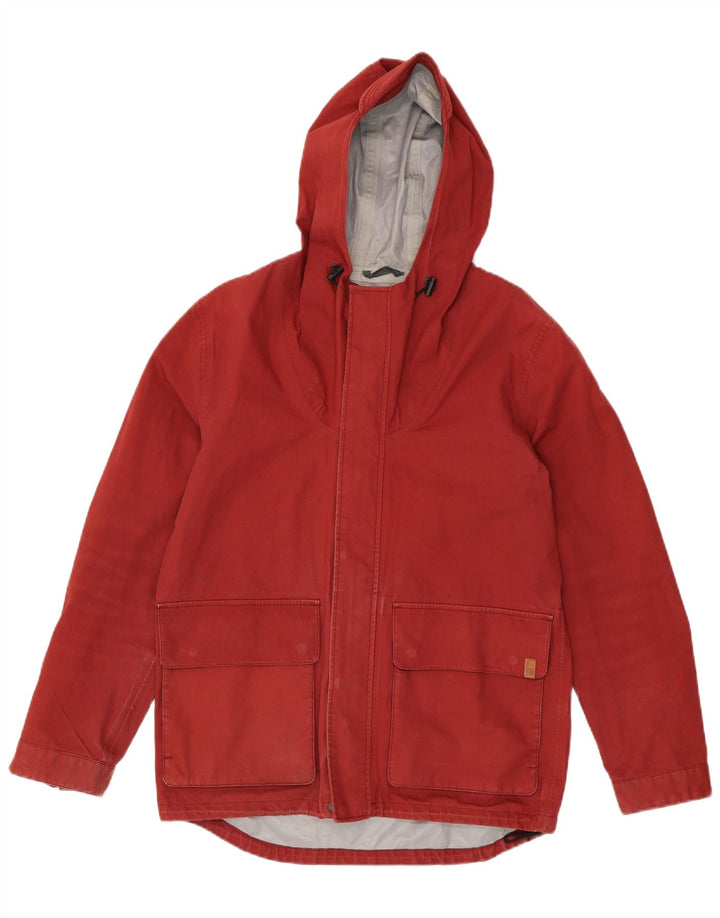 BEN SHERMAN Mens Hooded Utility Jacket UK 36 Small Red