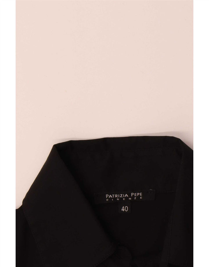 Patrizia Pepe Womens Shirt Bodysuit IT 40 Small Black Cotton