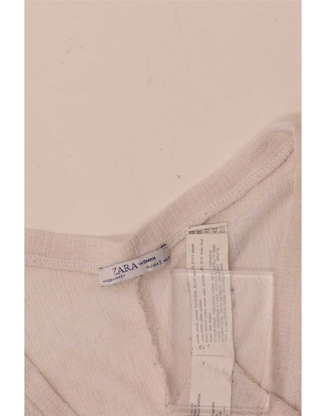 Zara Womens Crop Oversized Blouse Top UK 10 Small Pink Polyester