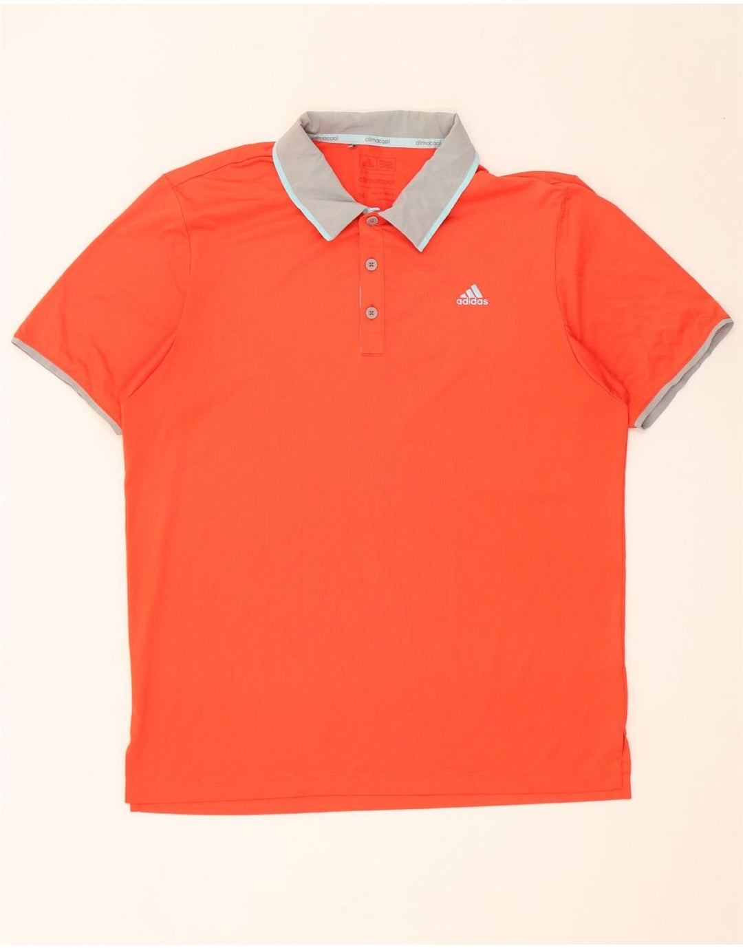Adidas Mens Climacool Rugby Polo Shirt Medium Orange Polyester