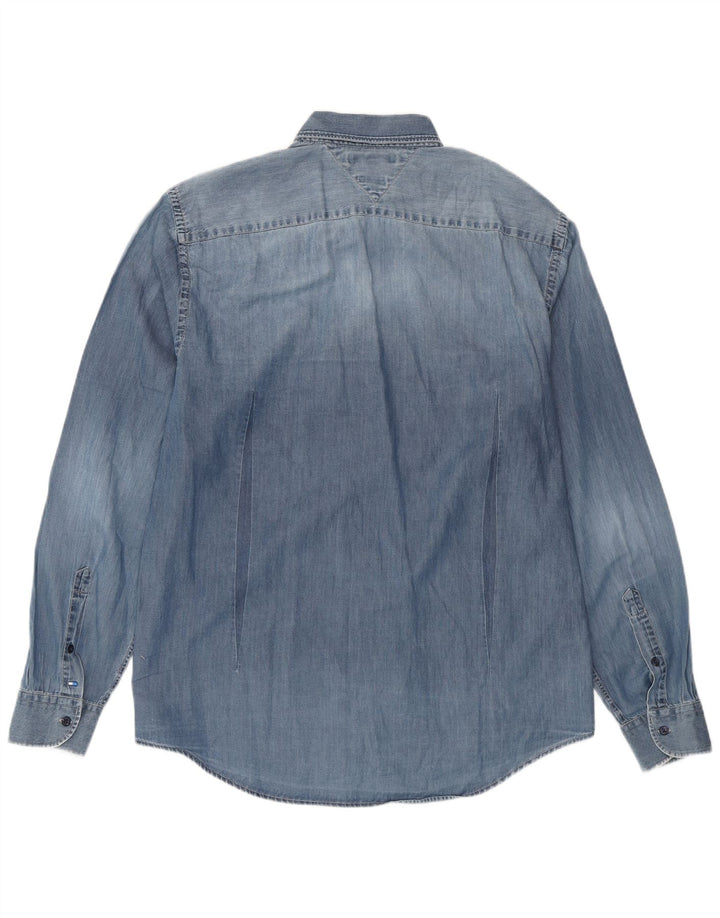 TOMMY HILFIGER Mens New York Fit Denim Shirt XL Blue Cotton