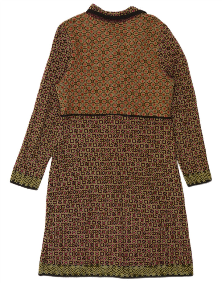 Dunque Womens Cardigan Sweater UK 12 Medium Multicoloured Geometric