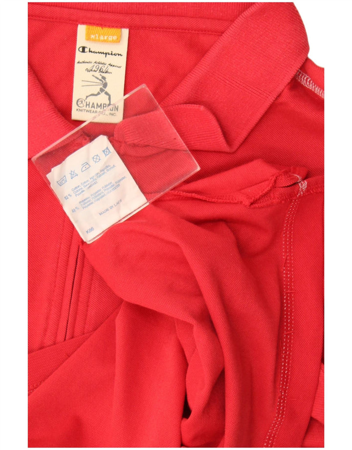 Champion Mens Polo Shirt XL Red Cotton