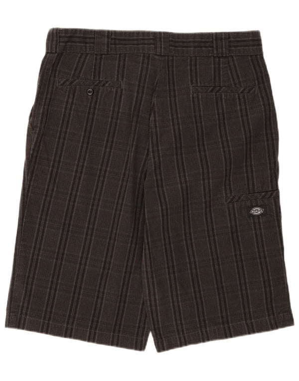 Dickies Mens Cargo Shorts W34 Large Black Check Cotton