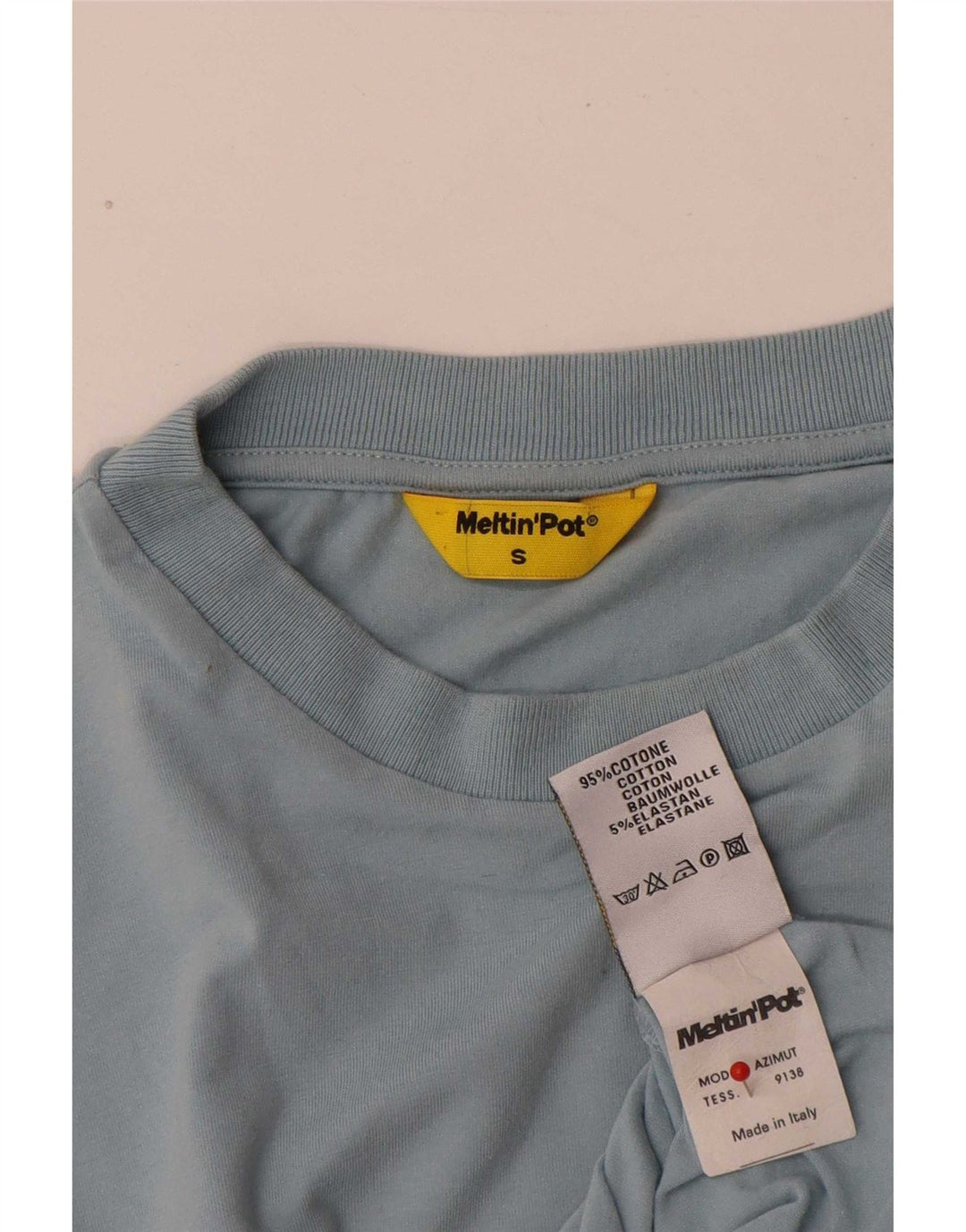 Meltin' Pot Mens Regular T-Shirt Top Small Blue Cotton