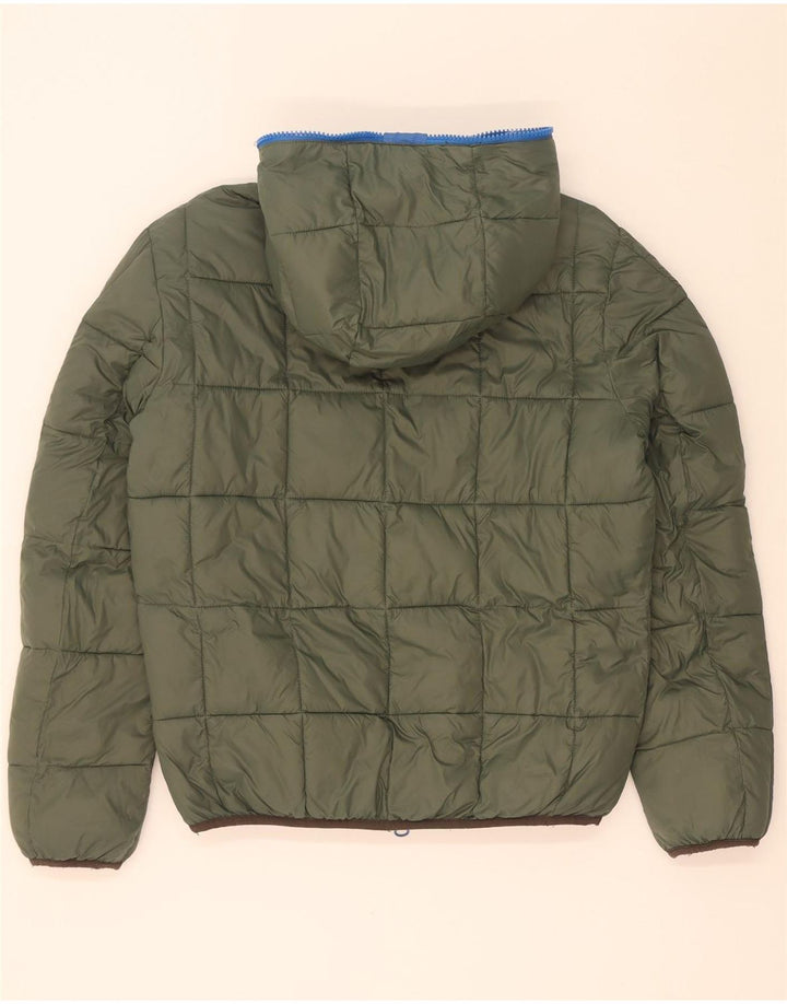 Invicta Mens Hooded Reversible Padded Jacket UK 40 Large Brown Polyester