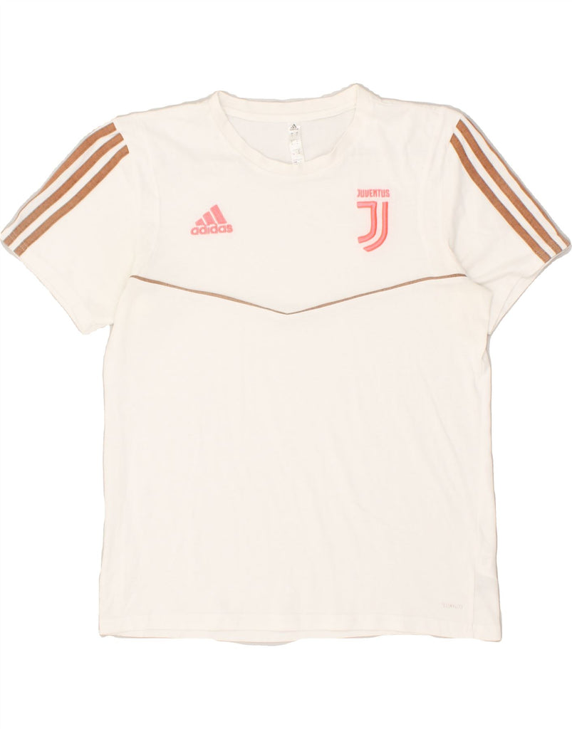 ADIDAS Womens Juventus Graphic T-Shirt Top UK 14 Medium White Cotton | Vintage Adidas | Thrift | Second-Hand Adidas | Used Clothing | Messina Hembry 