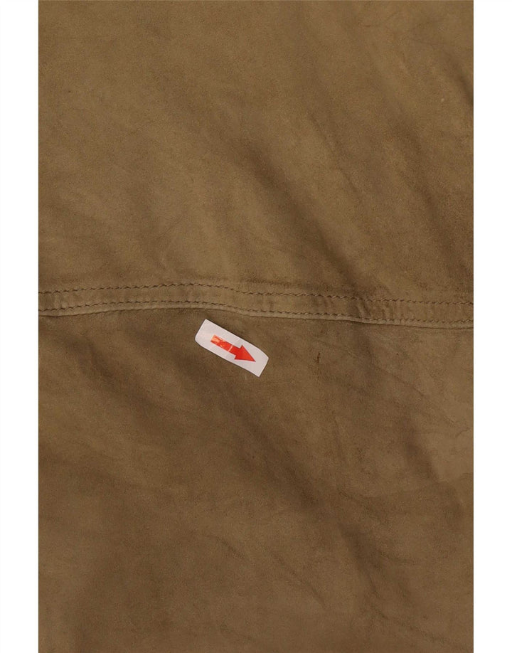 Scout Mens Suede Bomber Jacket UK 40 Large Green