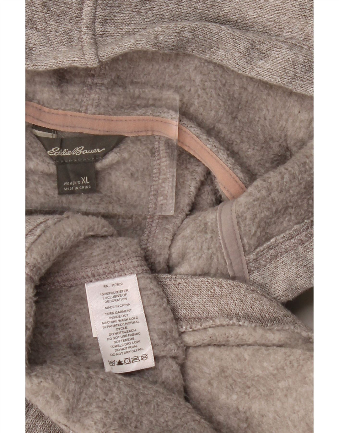 Eddie Bauer Womens Zip Hoodie Sweater UK 18 XL Grey Polyester