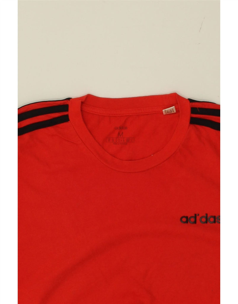 ADIDAS Womens T-Shirt Top UK 14 Medium Red Cotton Vintage Adidas and Second-Hand Adidas from Messina Hembry 