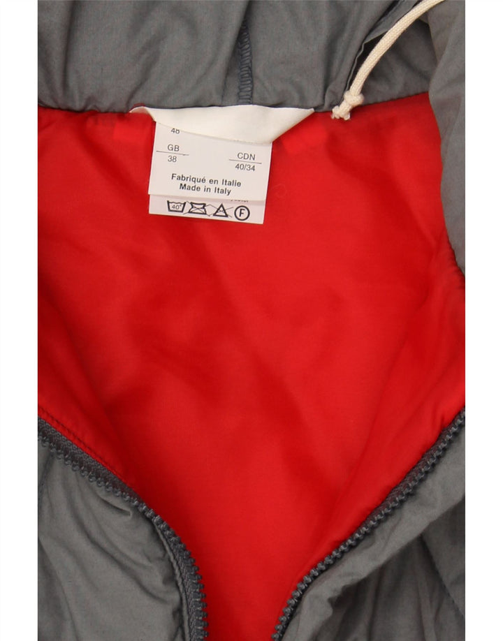VINTAGE Mens Hooded Padded Jacket UK 38 Medium Grey Colourblock Cotton Vintage Vintage and Second-Hand Vintage from Messina Hembry 