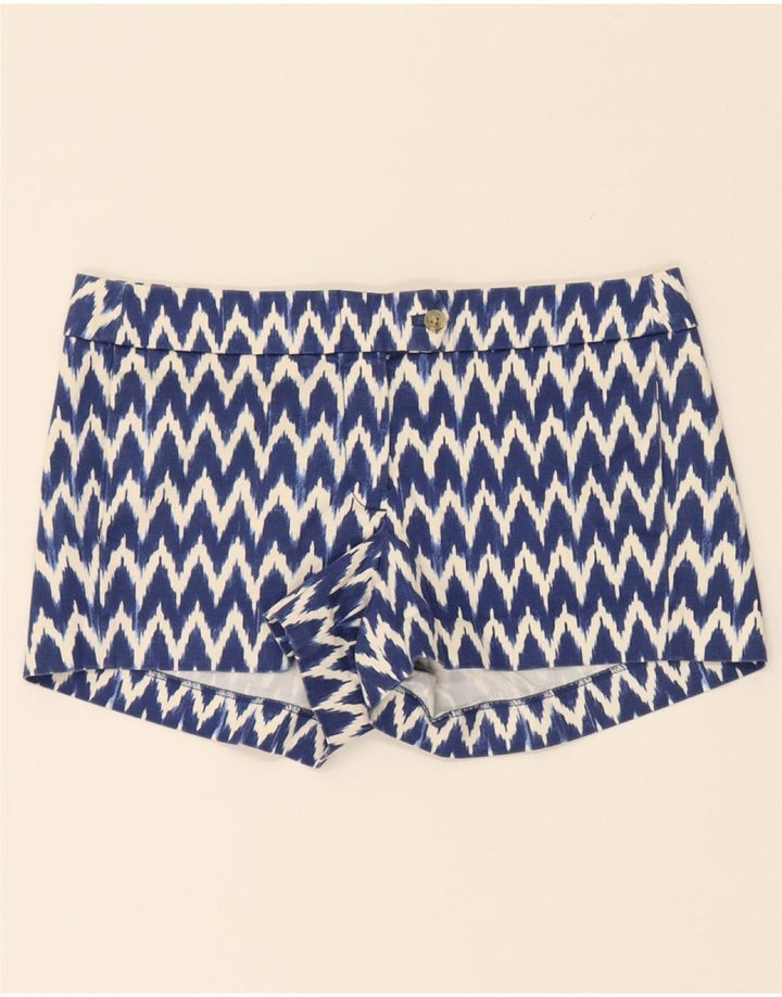 J. CREW Womens Chino Shorts US 8 Medium W33 Blue Chevron Cotton Vintage J. Crew and Second-Hand J. Crew from Messina Hembry 