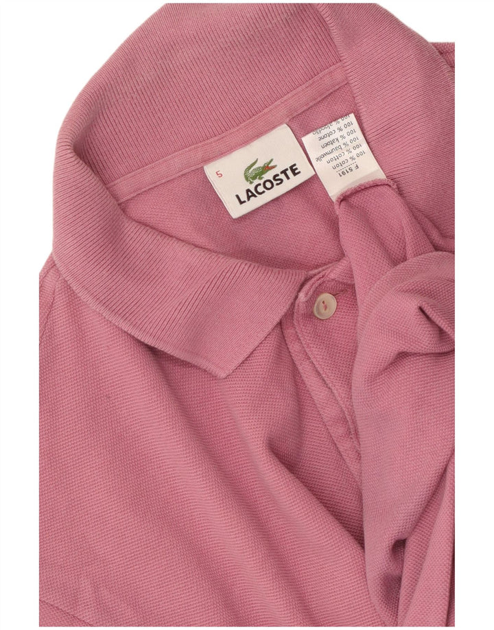 Lacoste Mens Polo Shirt Size 5 Large Pink Cotton