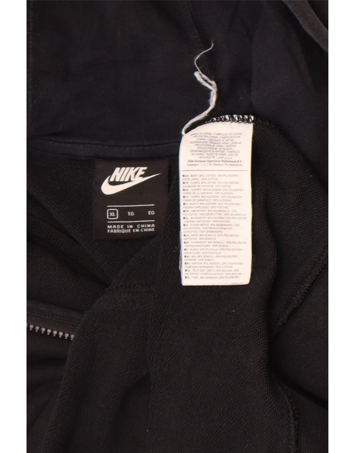 Nike Mens Zip Hoodie Sweater XL Black Cotton