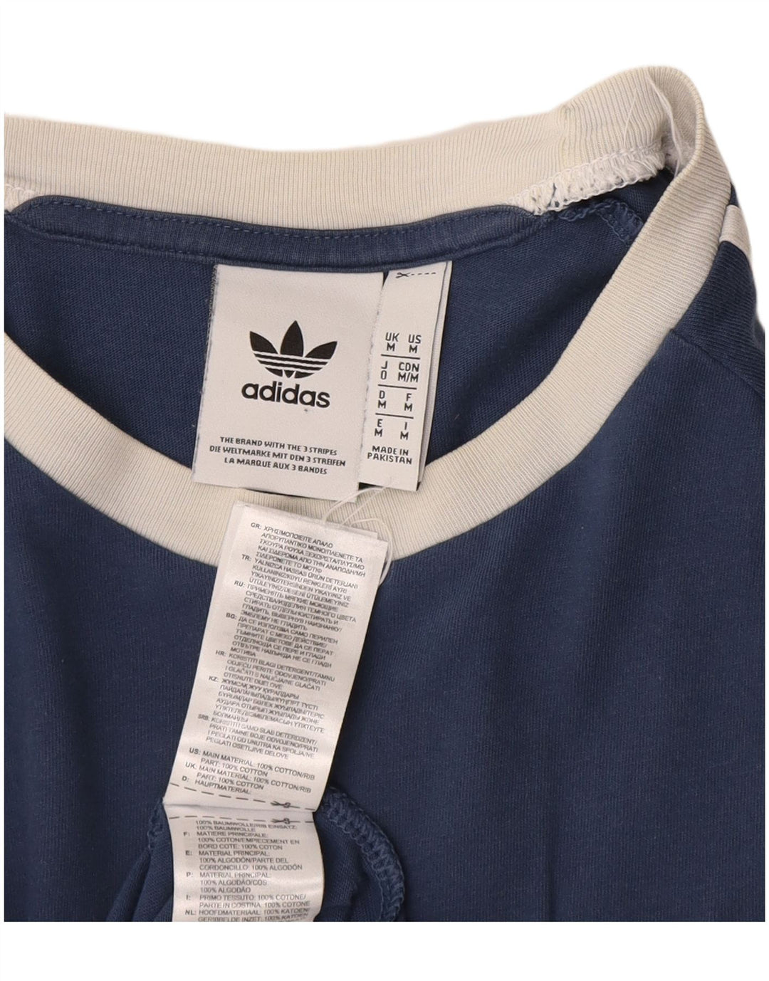 Adidas Mens T-Shirt Top Medium Navy Blue Cotton
