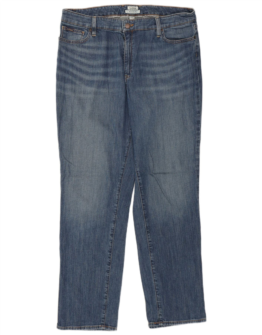 L.L.BEAN Womens Favorite Fit Straight Jeans US 14 XL W36 L30 Blue