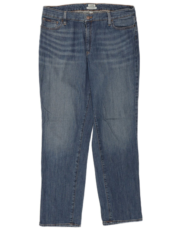 L.L.BEAN Womens Favorite Fit Straight Jeans US 14 XL W36 L30 Blue