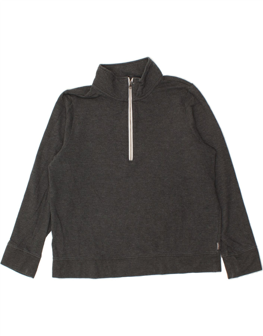 EDDIE BAUER Womens Zip Neck Sweatshirt Jumper UK 16 Large Grey Cotton Vintage Eddie Bauer and Second-Hand Eddie Bauer from Messina Hembry 
