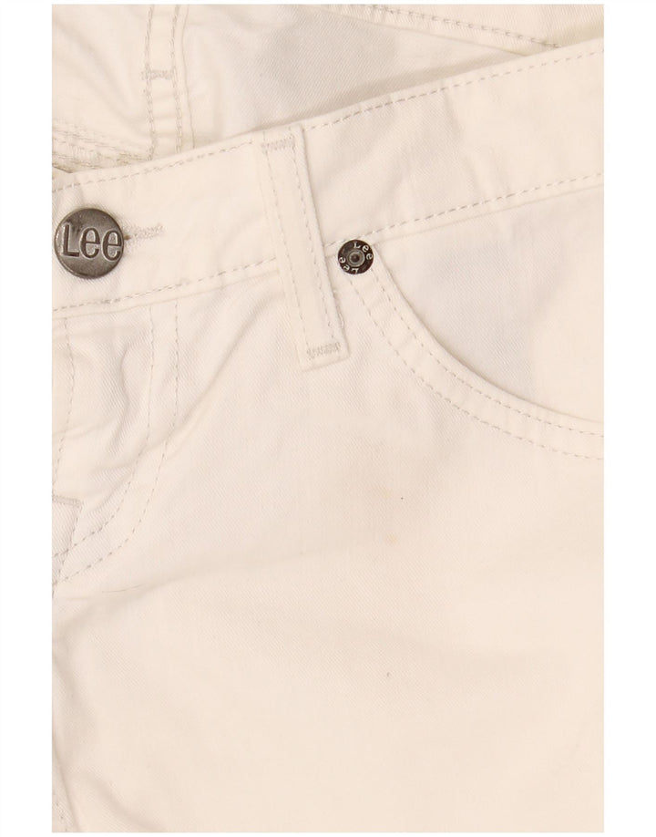 LEE Womens Straight Jeans W26 L33 White Cotton