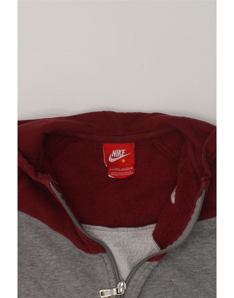 NIKE Baby Boys Zip Hoodie Sweater 9-12 Months Grey Colourblock Cotton | Vintage Nike | Thrift | Second-Hand Nike | Used Clothing | Messina Hembry 