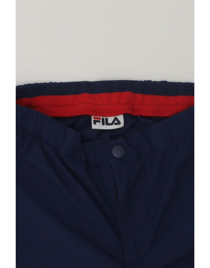 FILA Boys Graphic Chino Shorts 11-12 Years W26  Navy Blue Polyester | Vintage Fila | Thrift | Second-Hand Fila | Used Clothing | Messina Hembry 