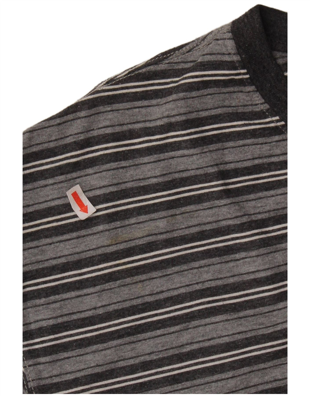 CALVIN KLEIN Mens T-Shirt Top Large Grey Striped Cotton