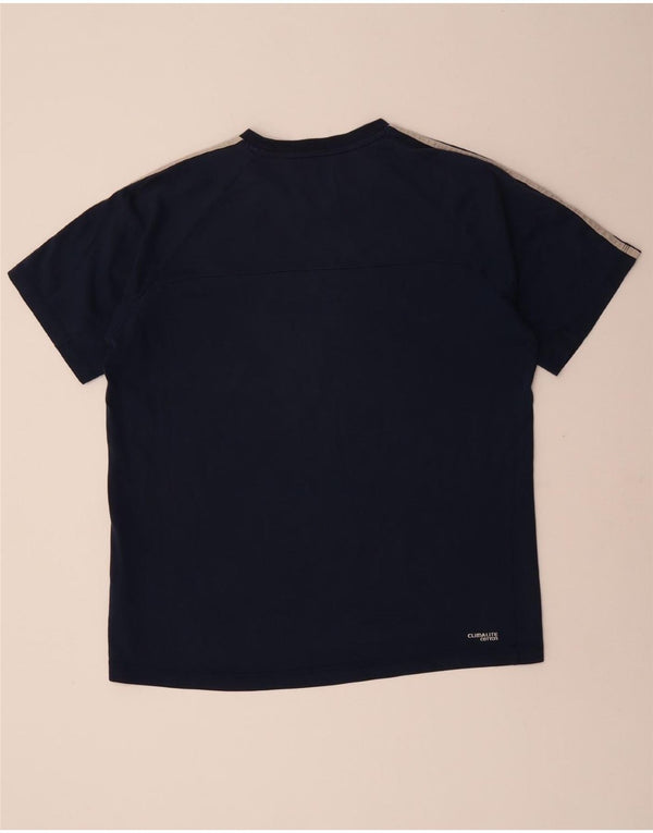 ADIDAS Mens Climalite T-Shirt Top Large Navy Blue Cotton