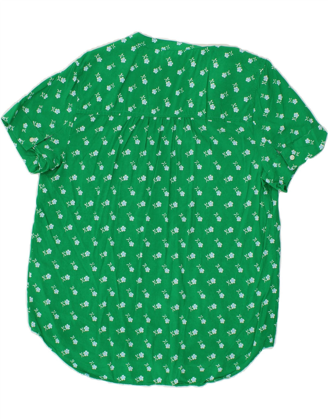J. CREW Womens Blouse Top UK 10 Small Green Floral Viscose Vintage J. Crew and Second-Hand J. Crew from Messina Hembry 